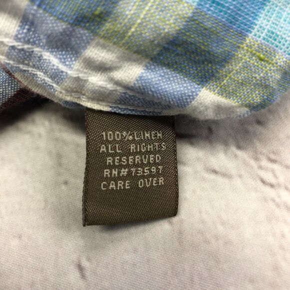 Raffi Linea Uomo Men Long Sleeve Linen Button Up Shirt Size Large Plaid M159 -22 - Picture 8 of 14